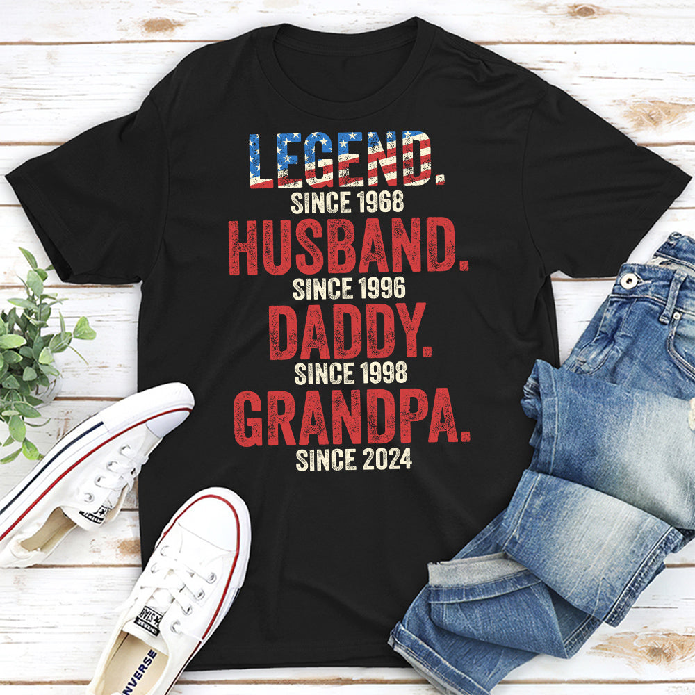 Custom Christmas & Birthday Gift for Dad, Grandpa • Daddy Is A Legend - Personalized Shirt