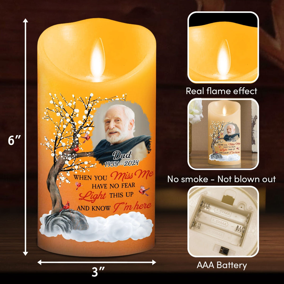 Light This Up And Know I Am Here - Personalized LED Candle