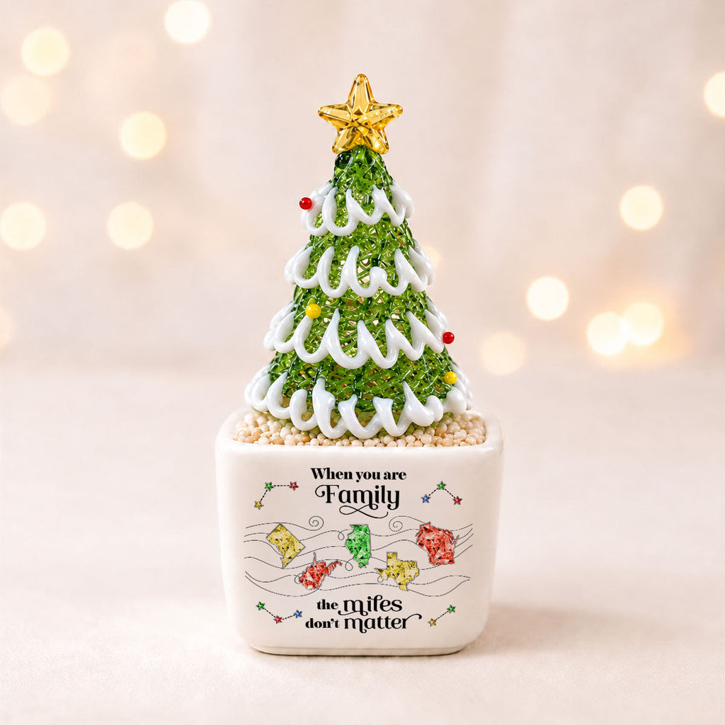 No Matter How Far - Personalized Glass Christmas Tree