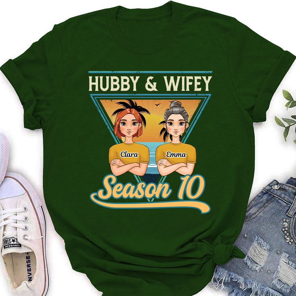 Custom Christmas Anniversary Keepsake Gifts For Wife • Hubby And Wifey Season - Personalized Women's T-shirt