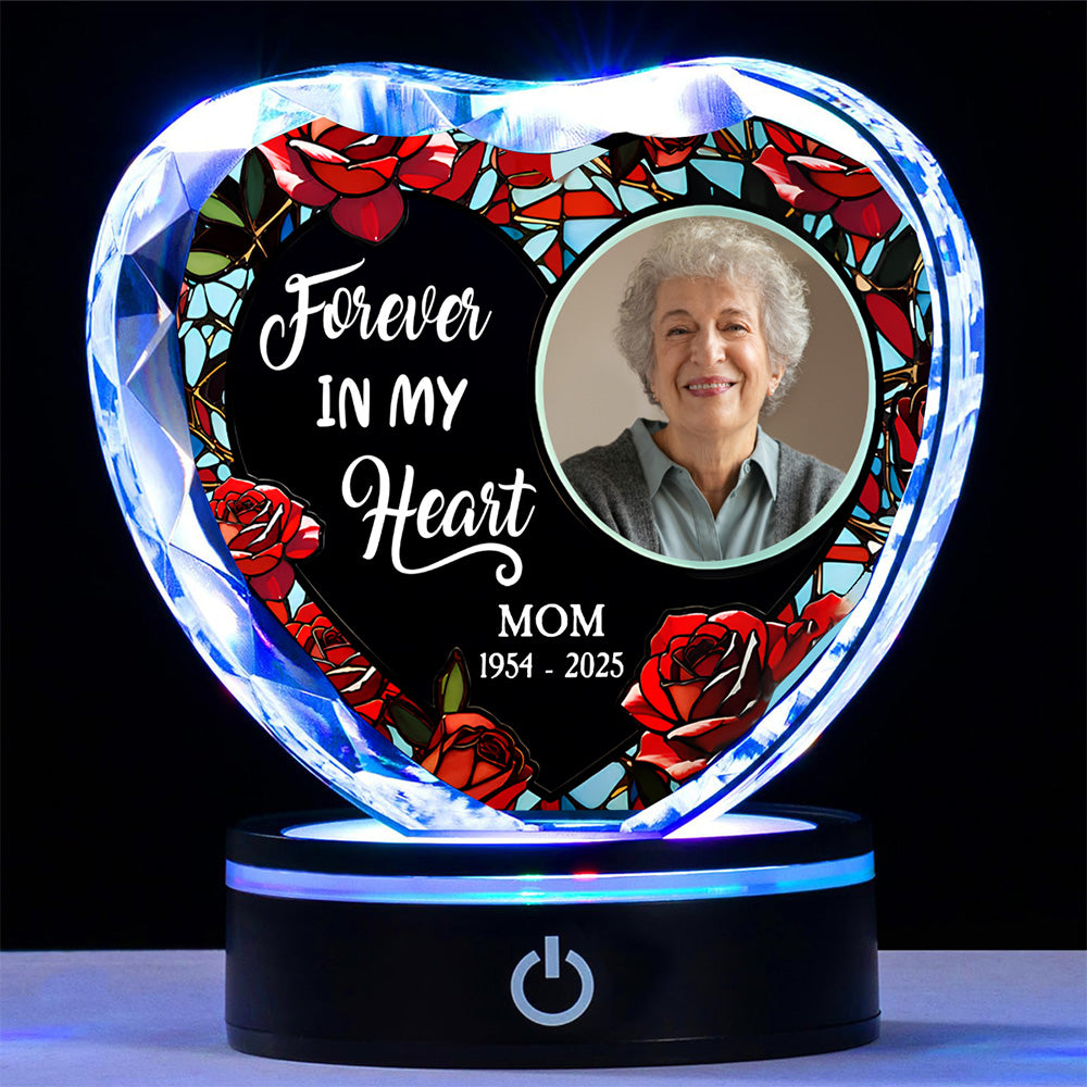 Forever In My Heart Version 2 - Personalized Crystal Led Light