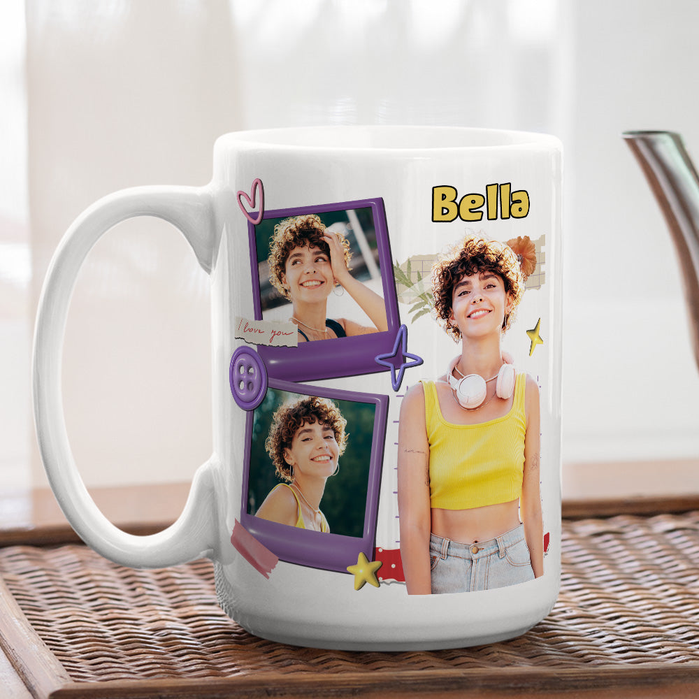 Custom Photo Best Friend, Christmas & Birthday Friendship Keepsake Gift • Sweet Memories - Personalized 3D Effect Mug
