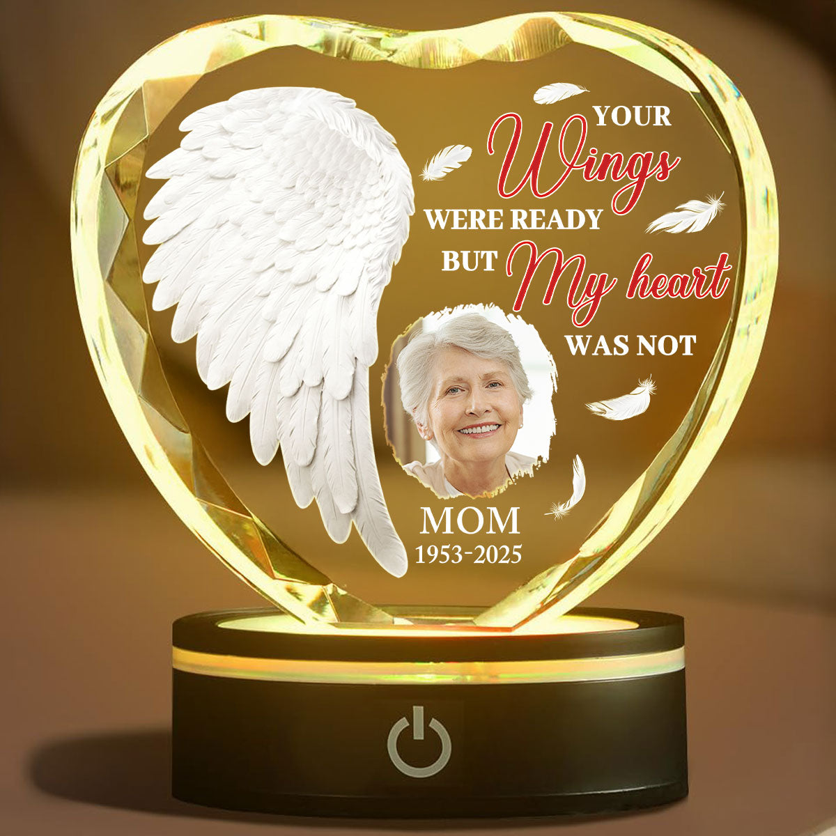 Your Wings Were Ready - Personalized Crystal Led Light