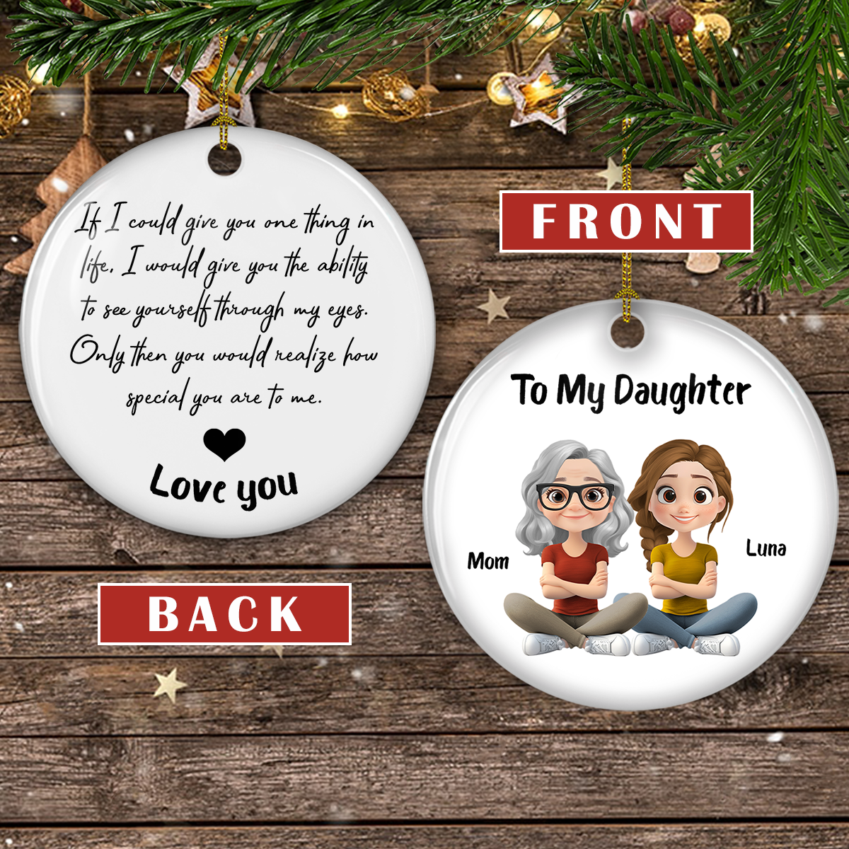 Custom Family Ornament, Christmas Gift for Family Members •  How Special You Are - Personalized Ceramic Ornament