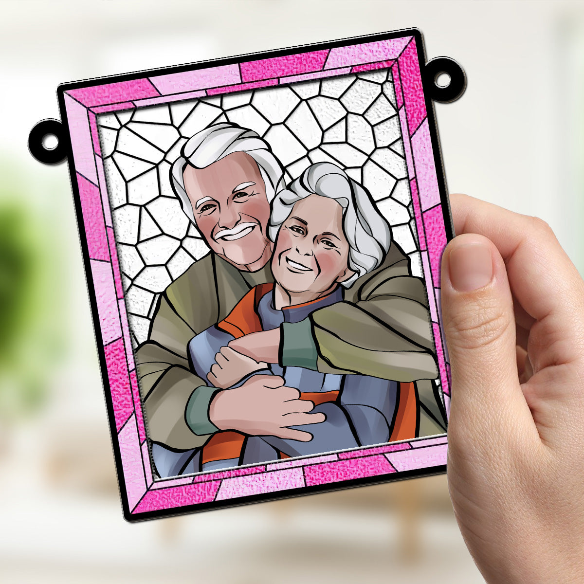 Custom Photo Couple Hanging Decor, Anniversary Valentine's Day Gifts • Love You More Every Day - Personalized Suncatcher