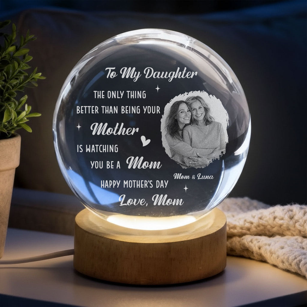 The Only Thing Better - Personalized Crystal Globe Lamp