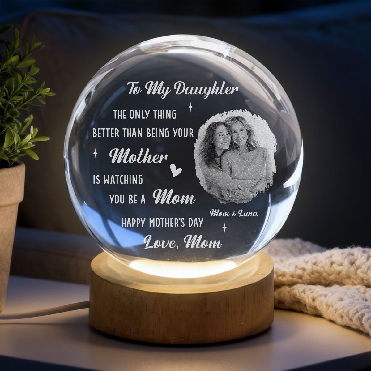 The Only Thing Better - Personalized Crystal Globe Lamp