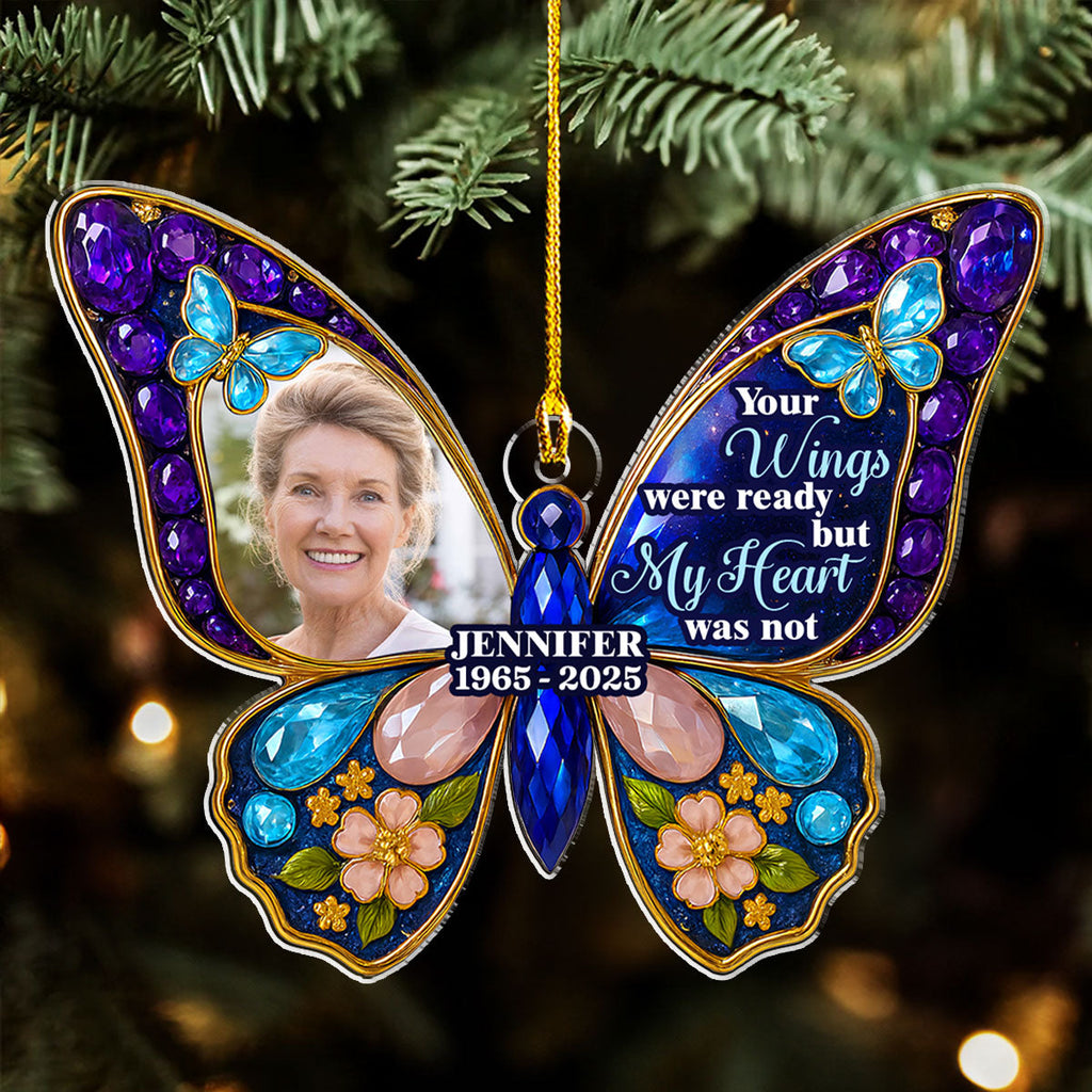 Custom Photo Memorial Christmas Ornament, Sympathy Keepsake • In Memory - Personalized Acrylic Ornament