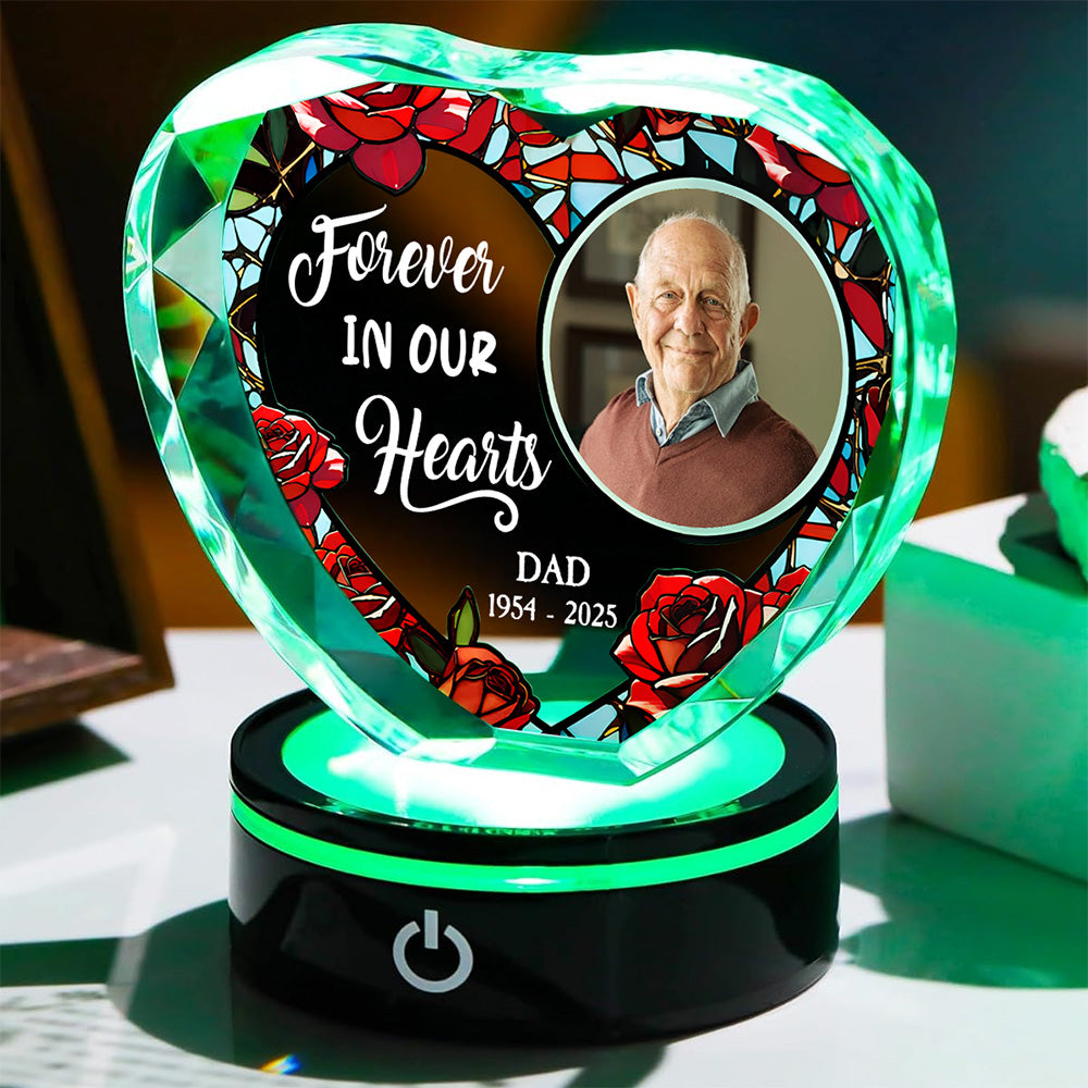 Forever In My Heart Version 2 - Personalized Crystal Led Light