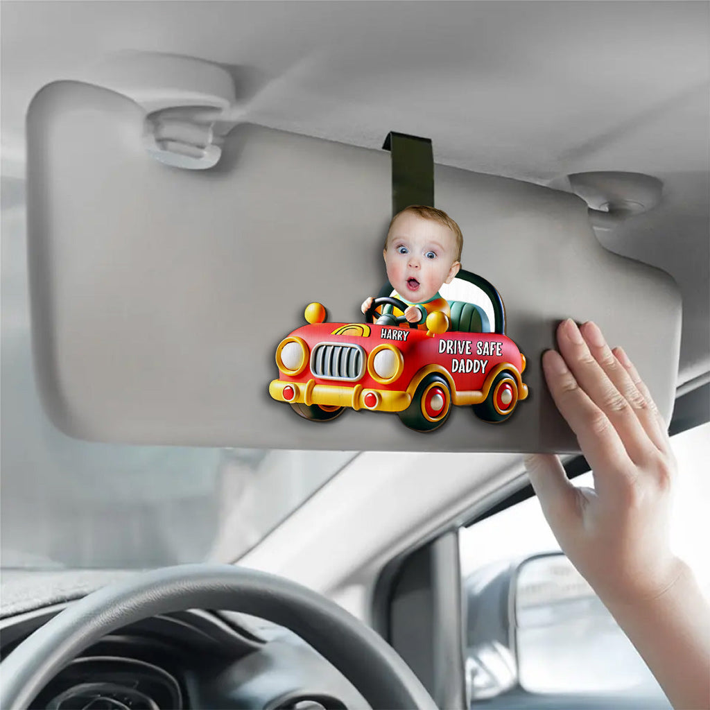 Drive Safe Message Cartoon - Personalized Car Visor Clip