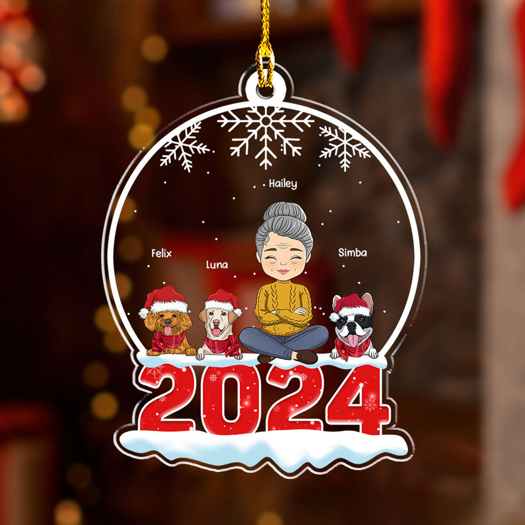 Custom Keepsake Christmas Ornament •  Crystal Snow Globe - Personalized Acrylic Ornament