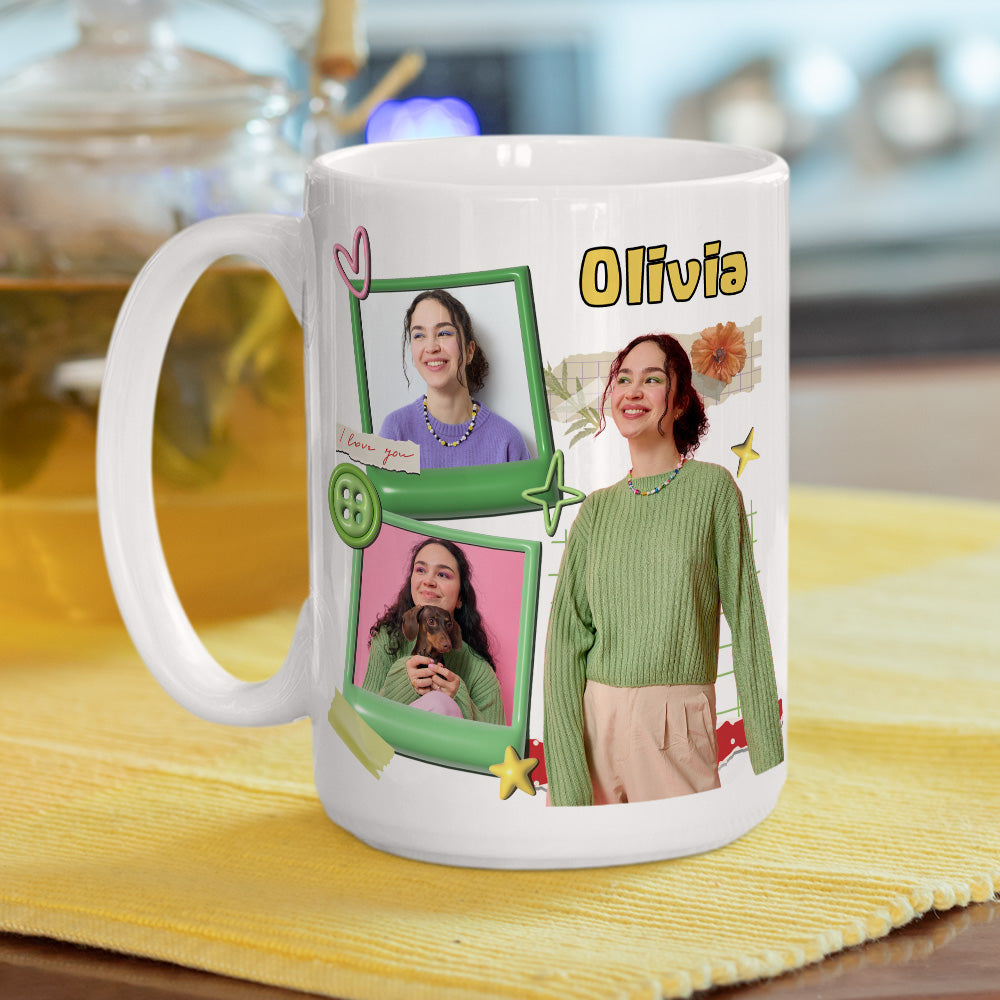 Custom Photo Best Friend, Christmas & Birthday Friendship Keepsake Gift • Sweet Memories - Personalized 3D Effect Mug