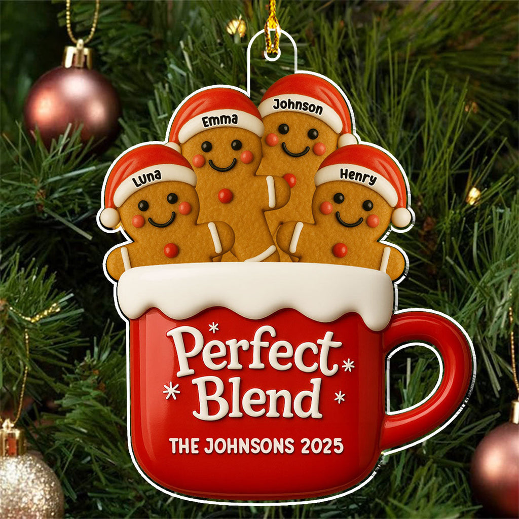 Custom Family Ornament, Christmas Gift for Family Members •  A Perfect Blend - Personalized Acrylic Ornament
