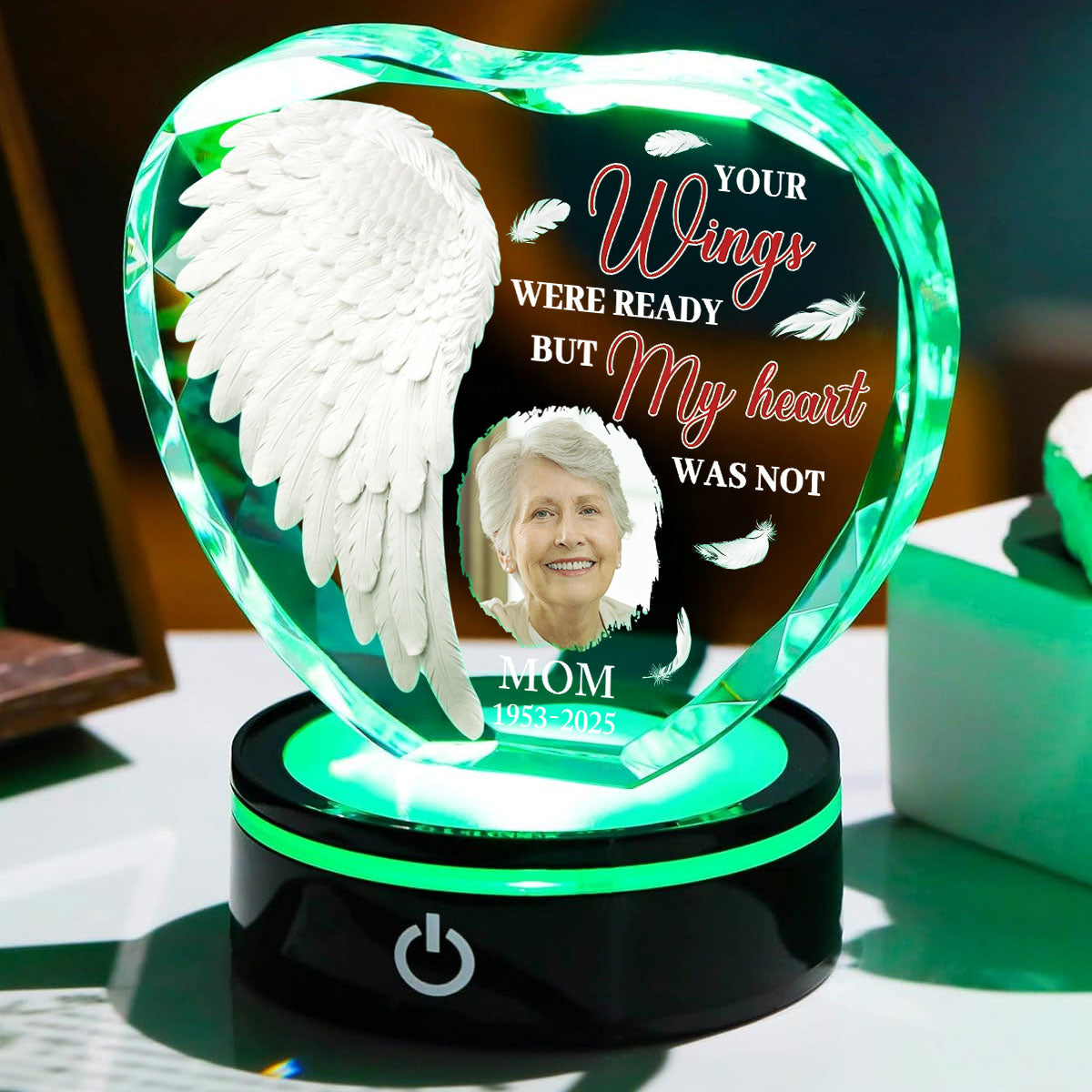Your Wings Were Ready - Personalized Crystal Led Light