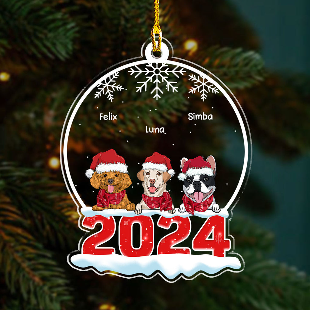 Custom Keepsake Christmas Ornament •  Pet Snow Globe - Personalized Acrylic Ornament