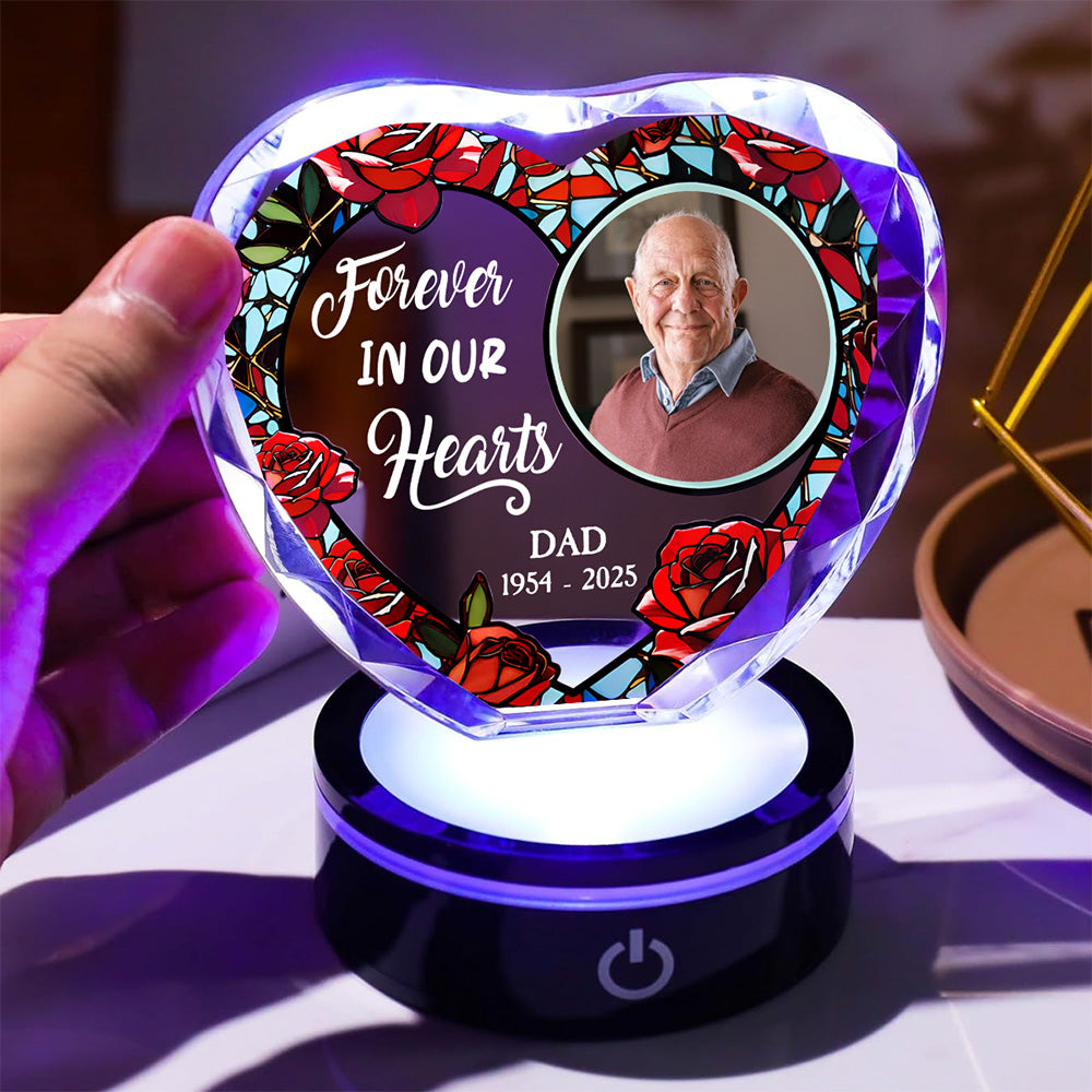 Forever In My Heart Version 2 - Personalized Crystal Led Light