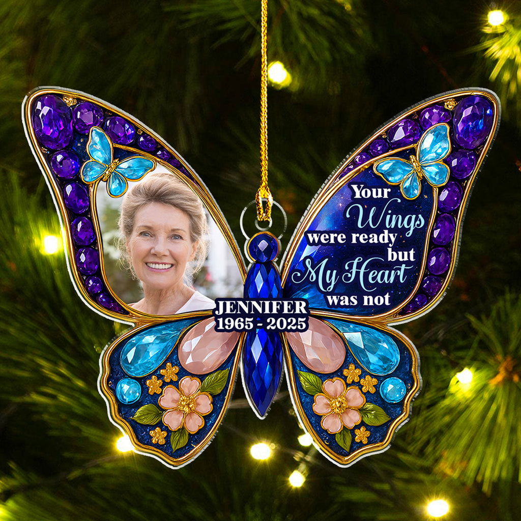 Custom Photo Memorial Christmas Ornament, Sympathy Keepsake • In Memory - Personalized Acrylic Ornament