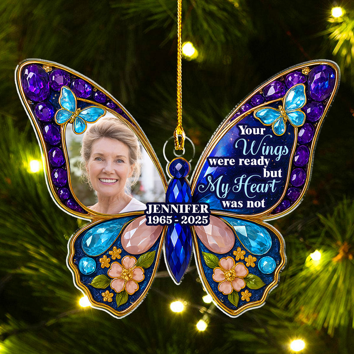 Custom Photo Memorial Christmas Ornament, Sympathy Keepsake • In Memory - Personalized Acrylic Ornament