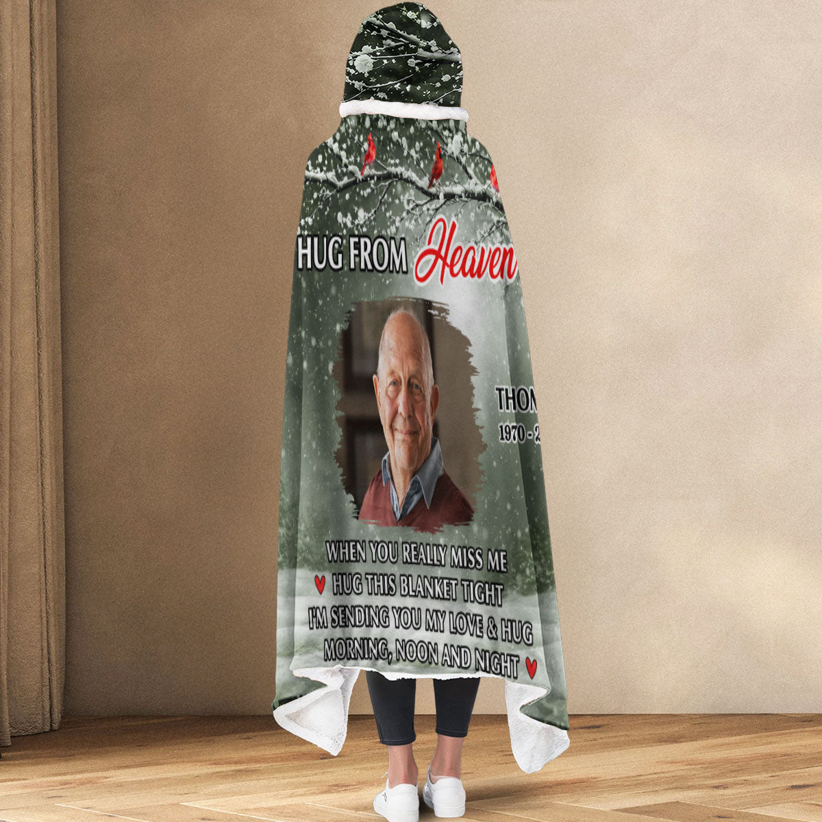 A Hug From Me - Personalized Hooded Blanket
