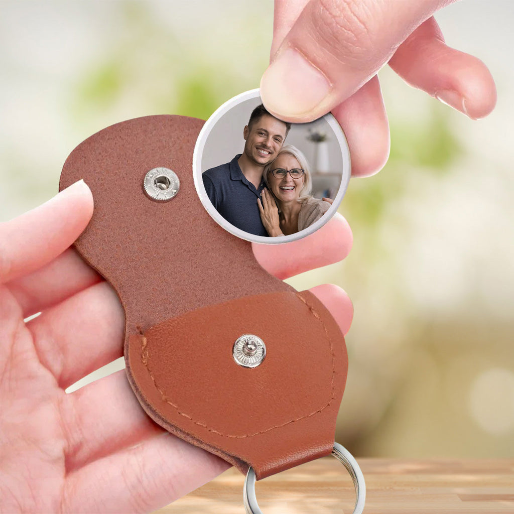Custom Photo Coin Keychain, Mother's Father's Day Birthday Gift Keepsake • To My Son - Personalized Pocket Hug