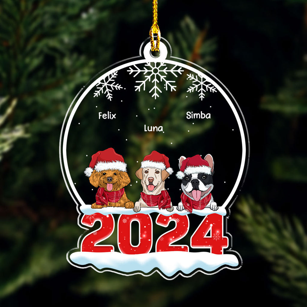 Custom Keepsake Christmas Ornament •  Pet Snow Globe - Personalized Acrylic Ornament