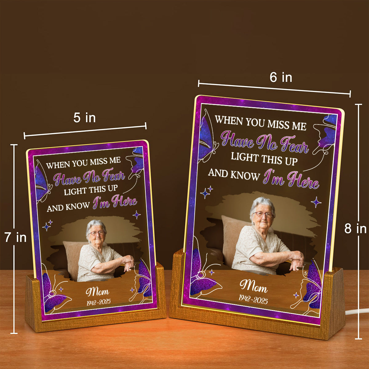 Custom Photo Memorial Gift, Sympathy Keepsake For Loved Ones • When You Miss Me - Personalized Night Light