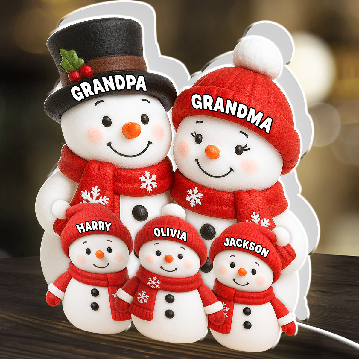 Our Family Snow - Personalized Light Box