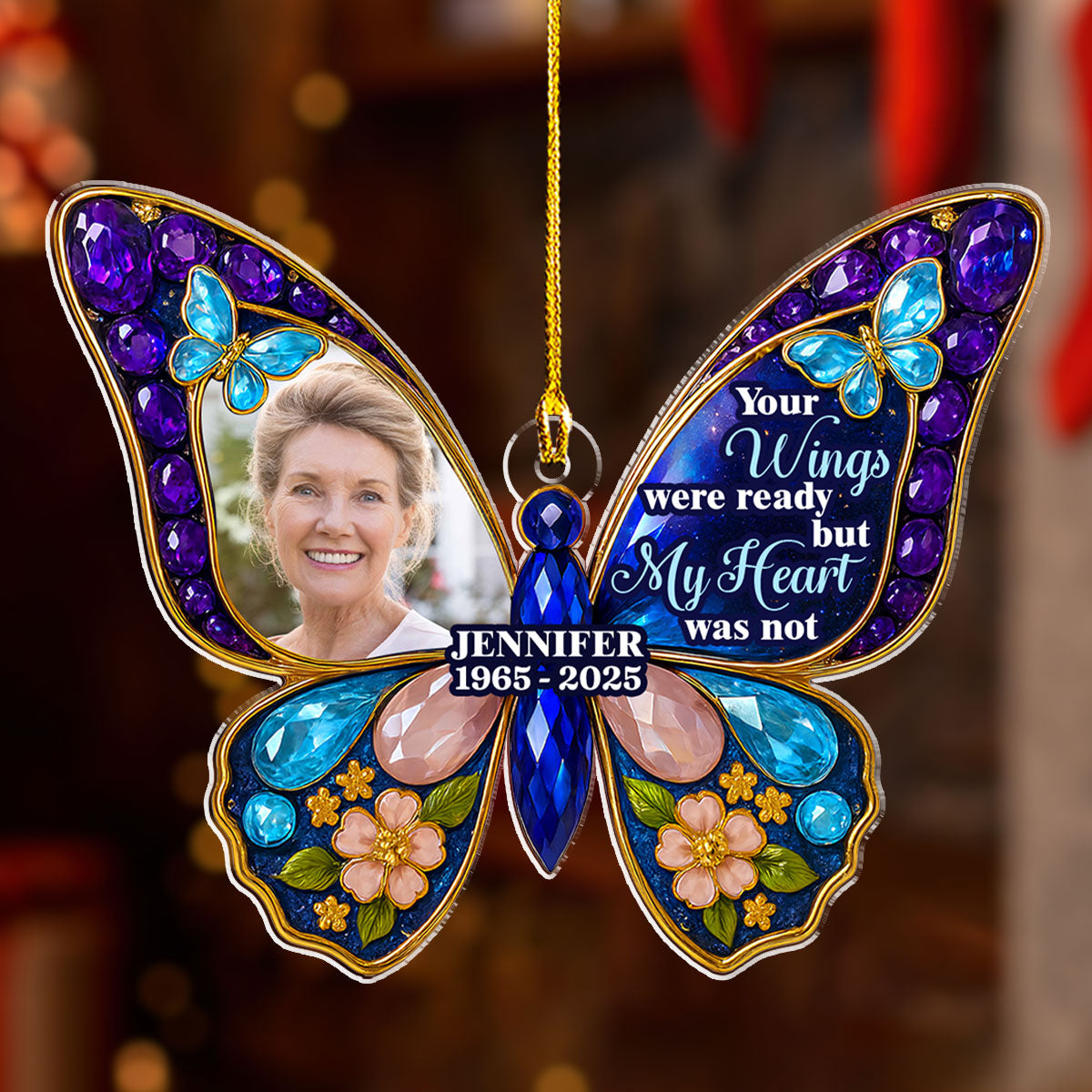 Custom Photo Memorial Christmas Ornament, Sympathy Keepsake • In Memory - Personalized Acrylic Ornament