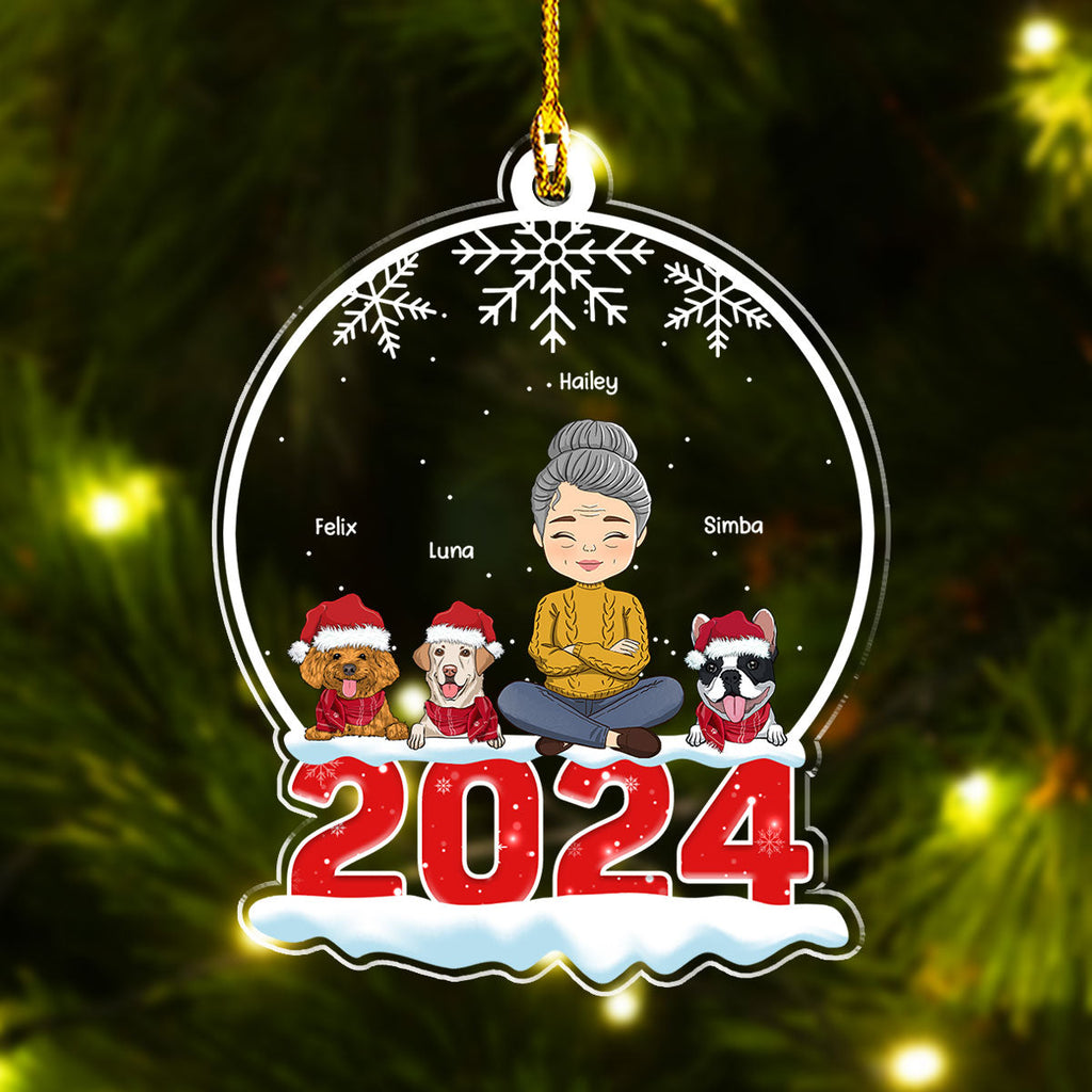 Custom Keepsake Christmas Ornament •  Crystal Snow Globe - Personalized Acrylic Ornament