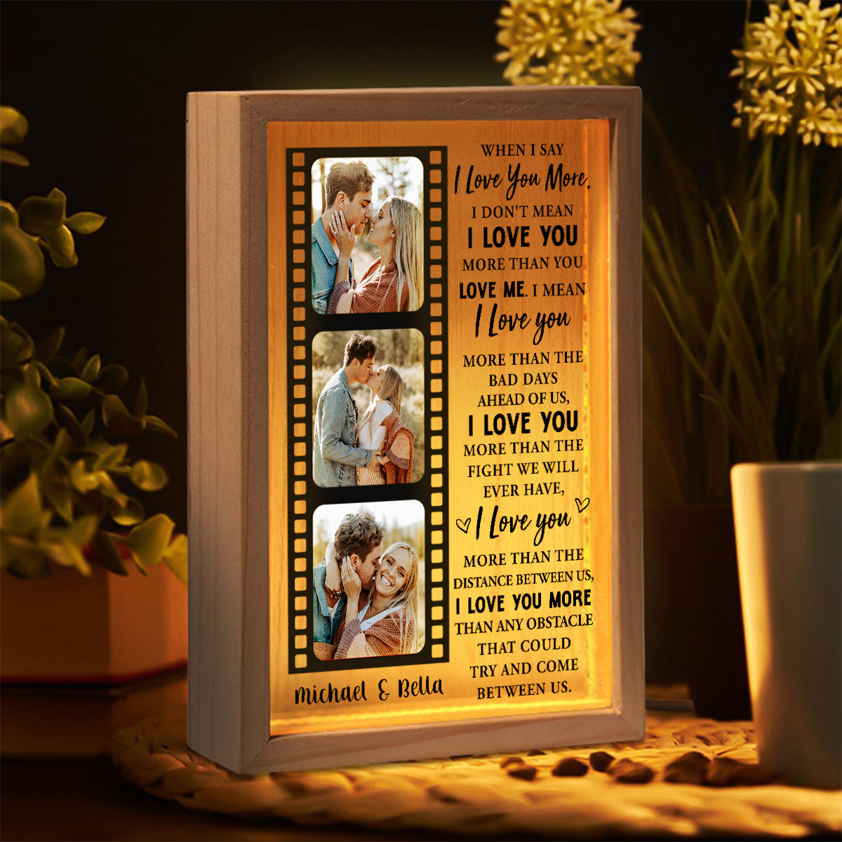 I Love You More - Personalized Frame Light Box