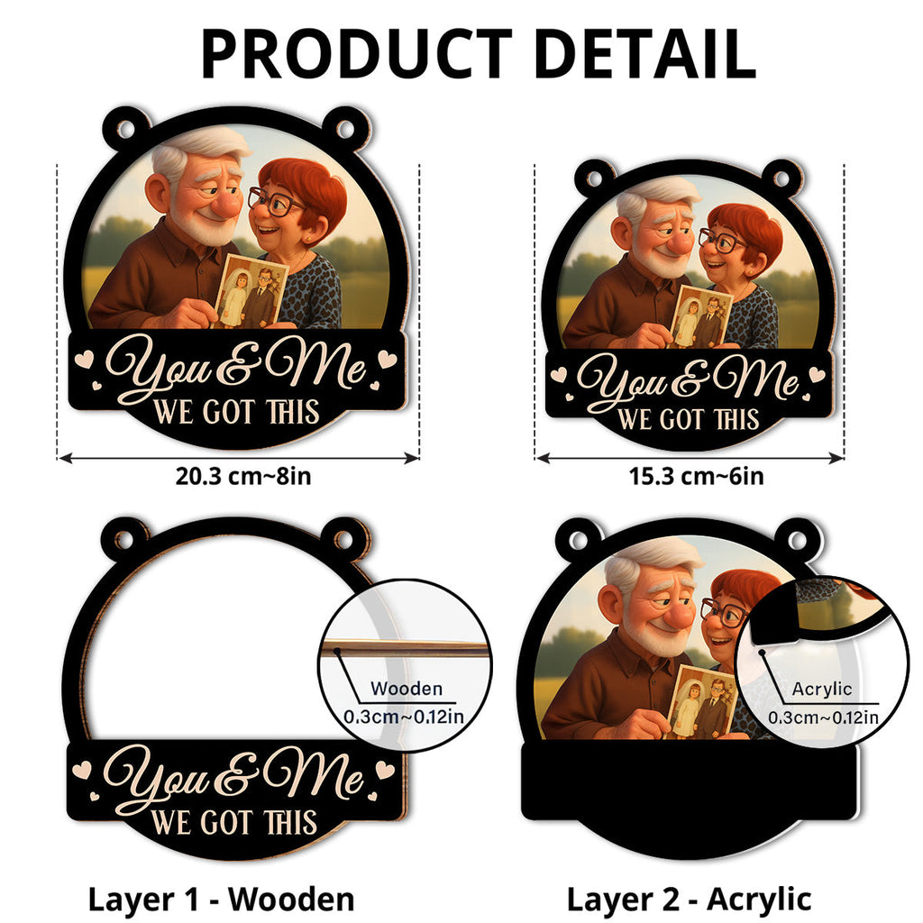 Custom Photo Couple Hanging Decor, Anniversary Valentine's Day Gifts • You And Me My Love - Personalized Suncatcher