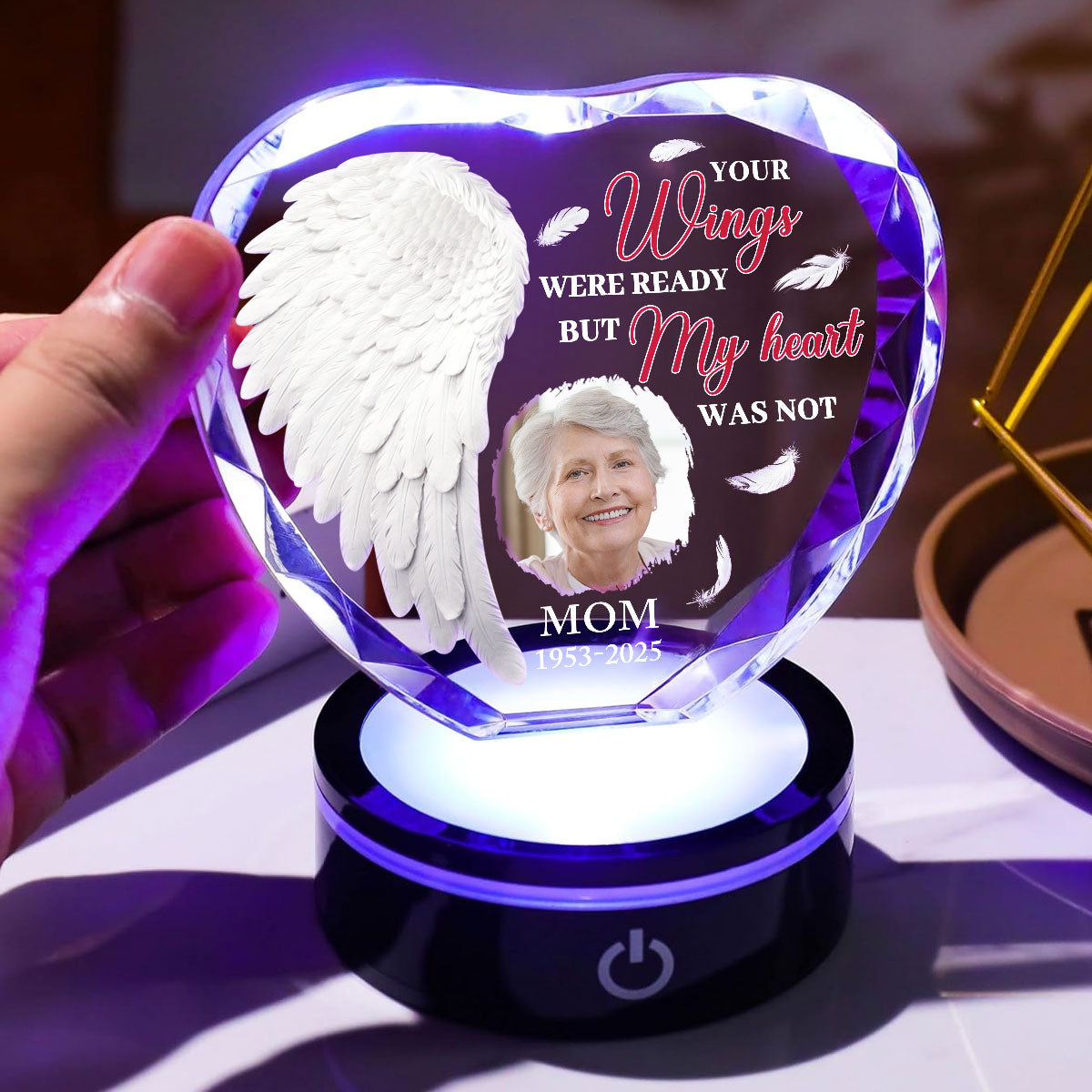 Your Wings Were Ready - Personalized Crystal Led Light