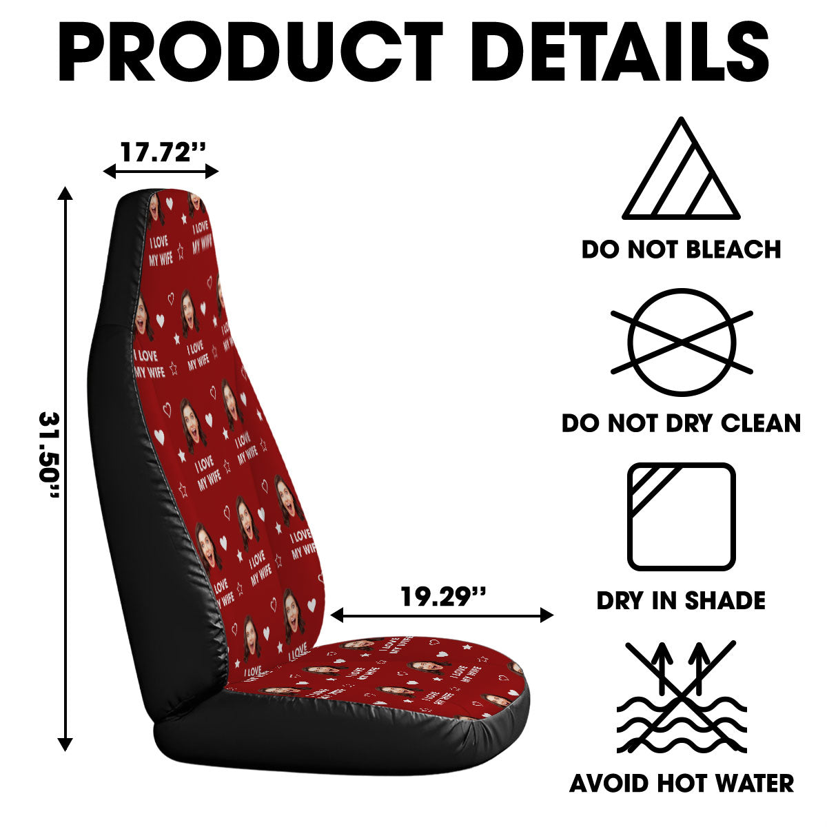 I Love My Lover - Personalized Car Seat Cover