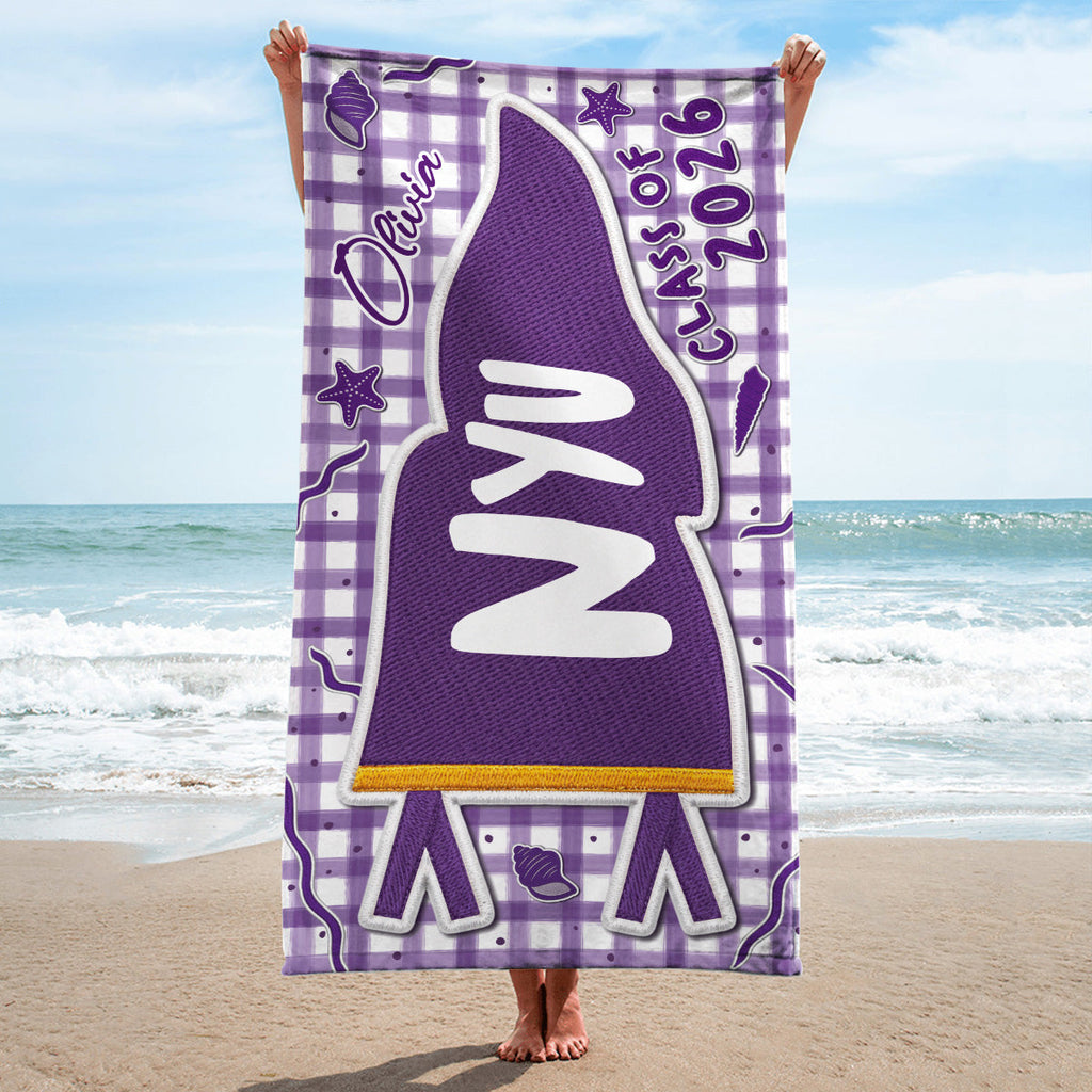 College Pennant - Personalized Beach Towel