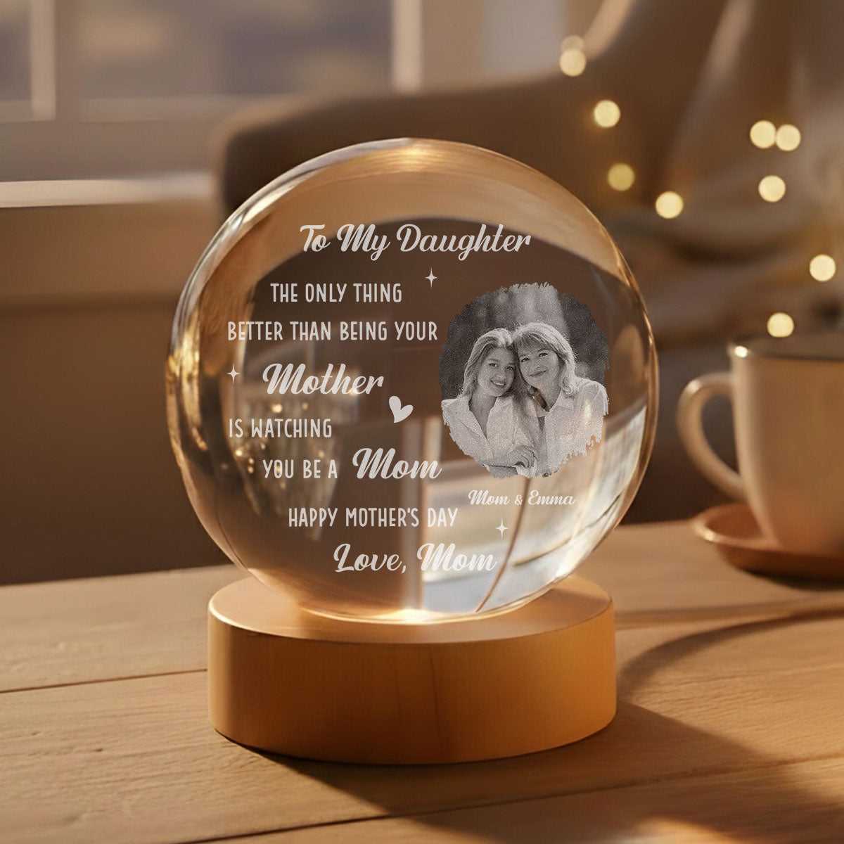 The Only Thing Better - Personalized Crystal Globe Lamp