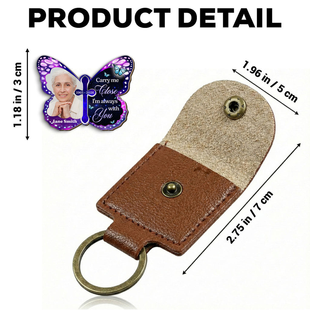 Custom Photo Memorial Coin Keychain, Sympathy Keepsake • Your Wings Were Ready - Personalized Wooden Pocket Hug