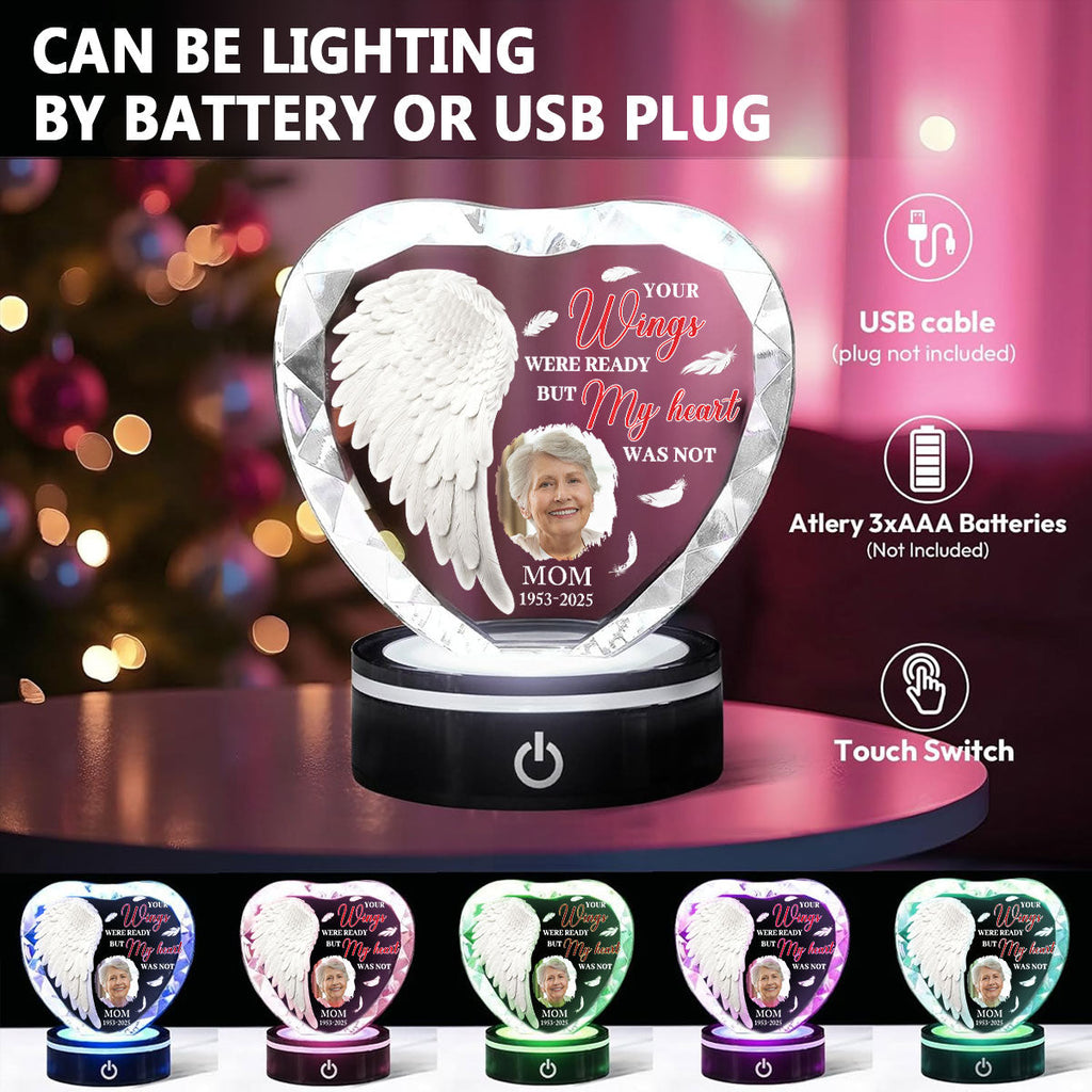 Your Wings Were Ready - Personalized Crystal Led Light