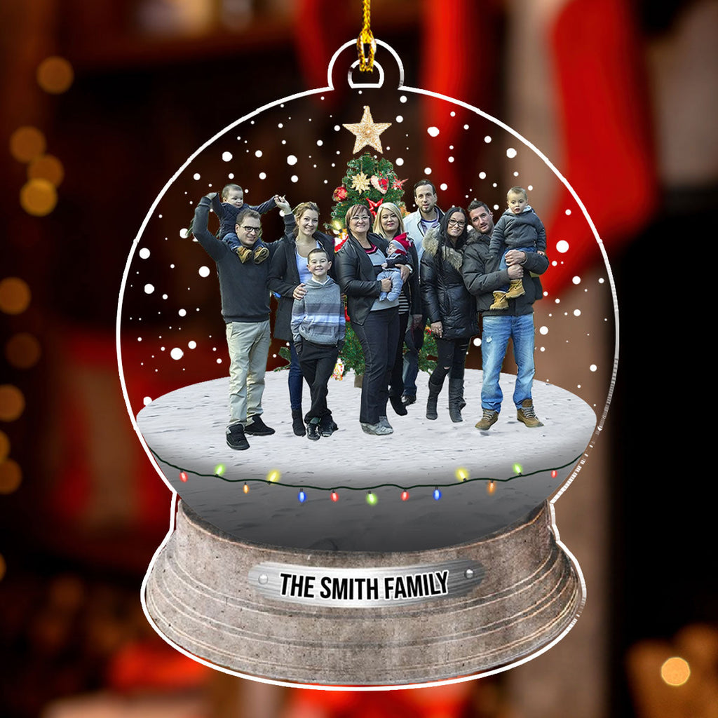 Custom Photo Family Ornament, Christmas Gift for Family Members • Photo Family - Personalized Acrylic Ornament