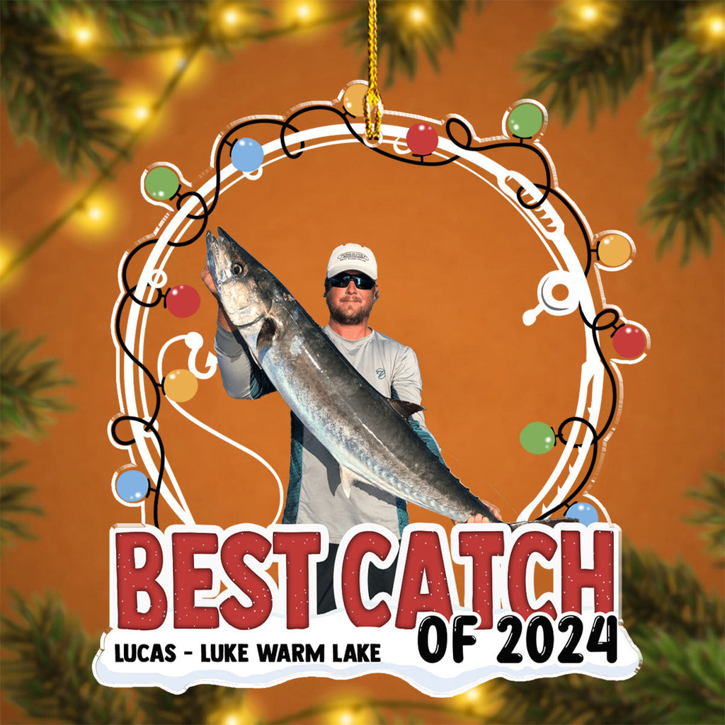 Custom Photo Family Ornament, Christmas Gift for Family Members • Best Catch Of 2024 - Personalized Acrylic Ornament