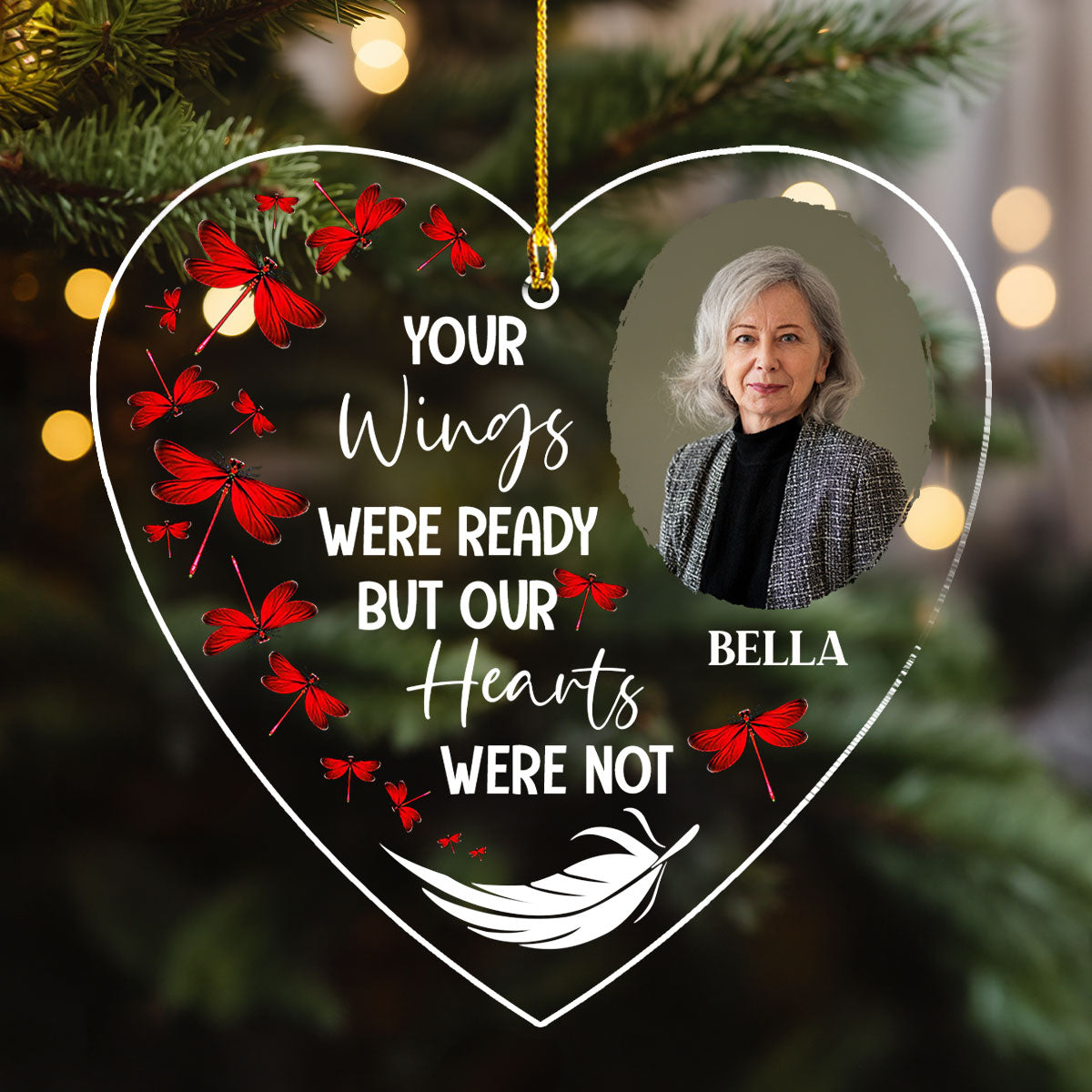 Custom Photo Memorial Christmas Ornament, Sympathy Keepsake • Always On My Mind Version 2 - Personalized Acrylic Ornament