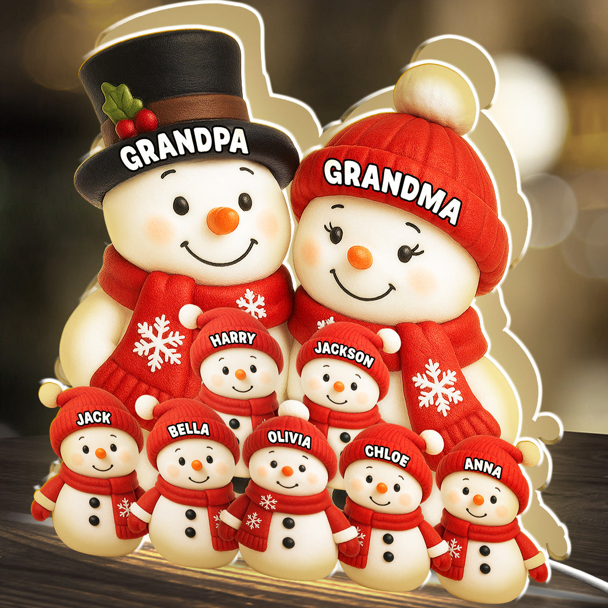 Our Family Snow - Personalized Light Box