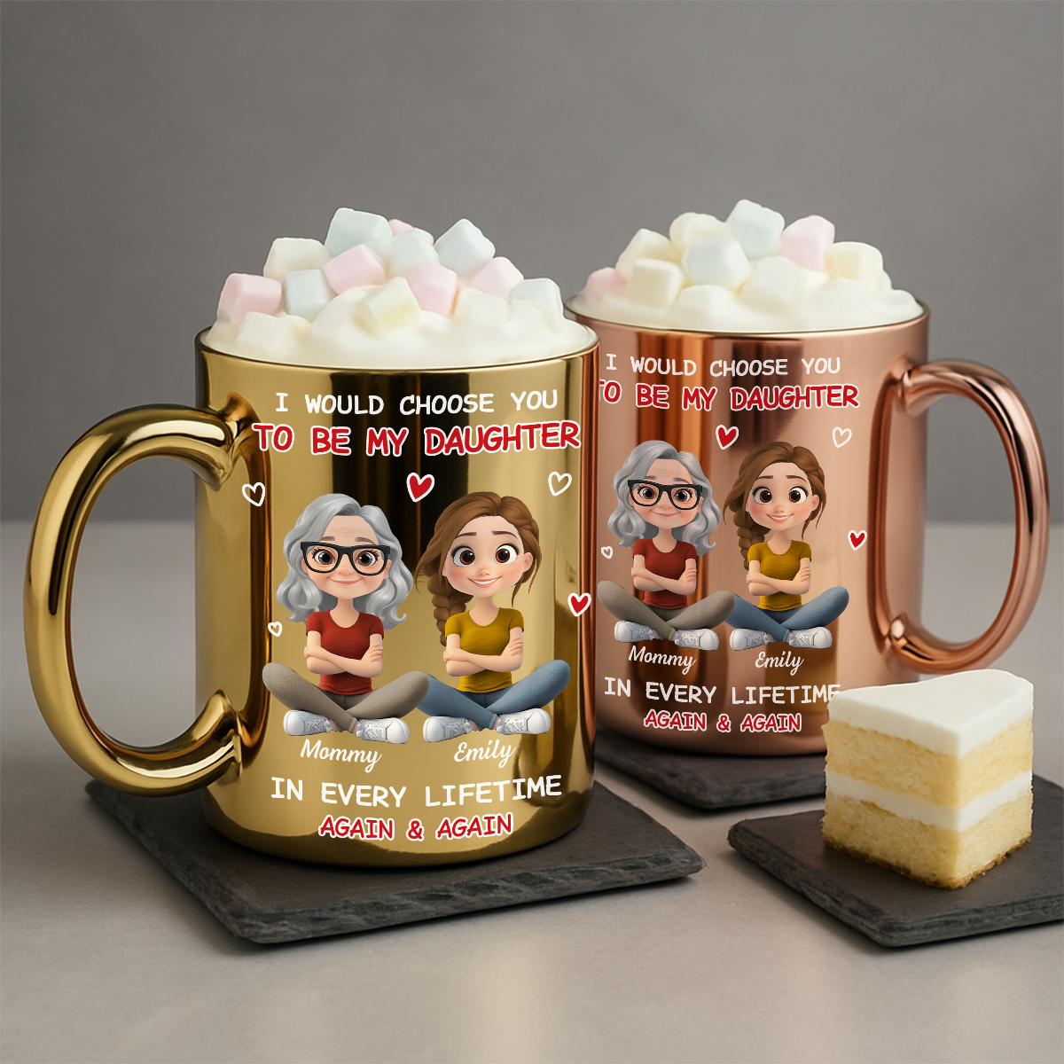 Custom Christmas & Birthday Gift for Daughter • Always Choose You - Personalized Metallic Mug