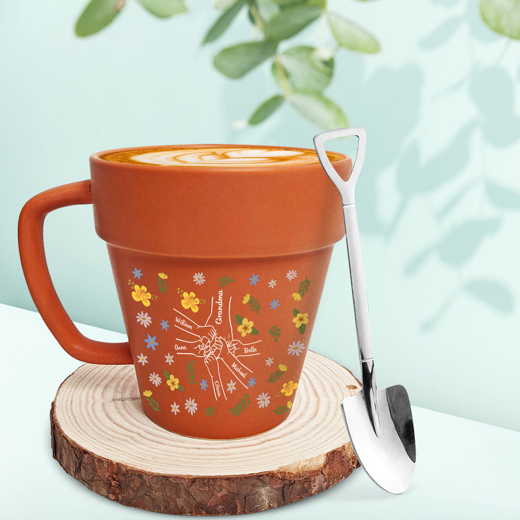 Custom Christmas & Birthday Gift For Grandma • You Hold Our Hearts - Personalized Plant Pot Mug