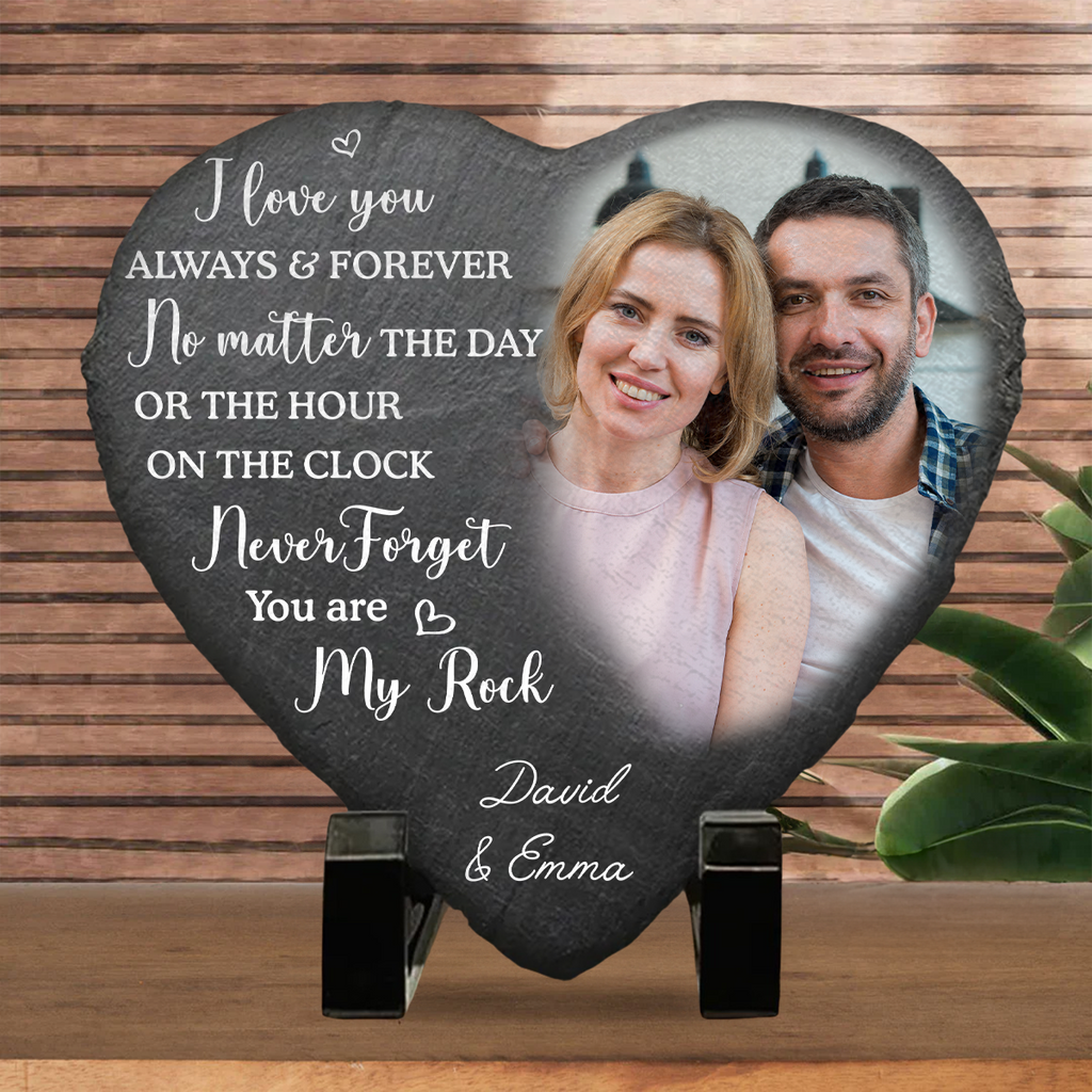 You Are My Rock - Personalized Heart Shaped Stone