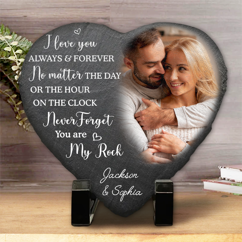 You Are My Rock - Personalized Heart Shaped Stone