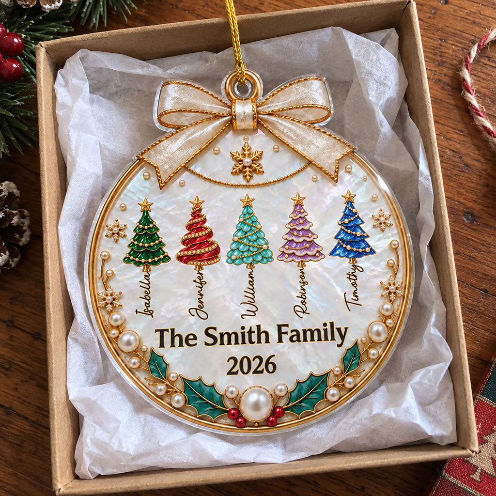 Custom Family Ornament, Christmas Gift for Family Members •  Making Christmas Memories Together - Personalized Acrylic Ornament