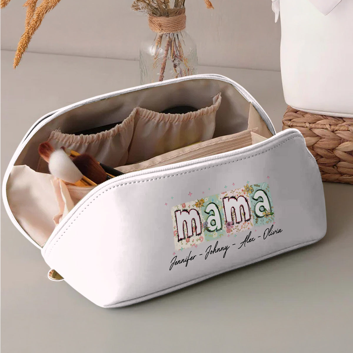 You Are The Piece That Holds Us Together - Personalized Leather Makeup Bag