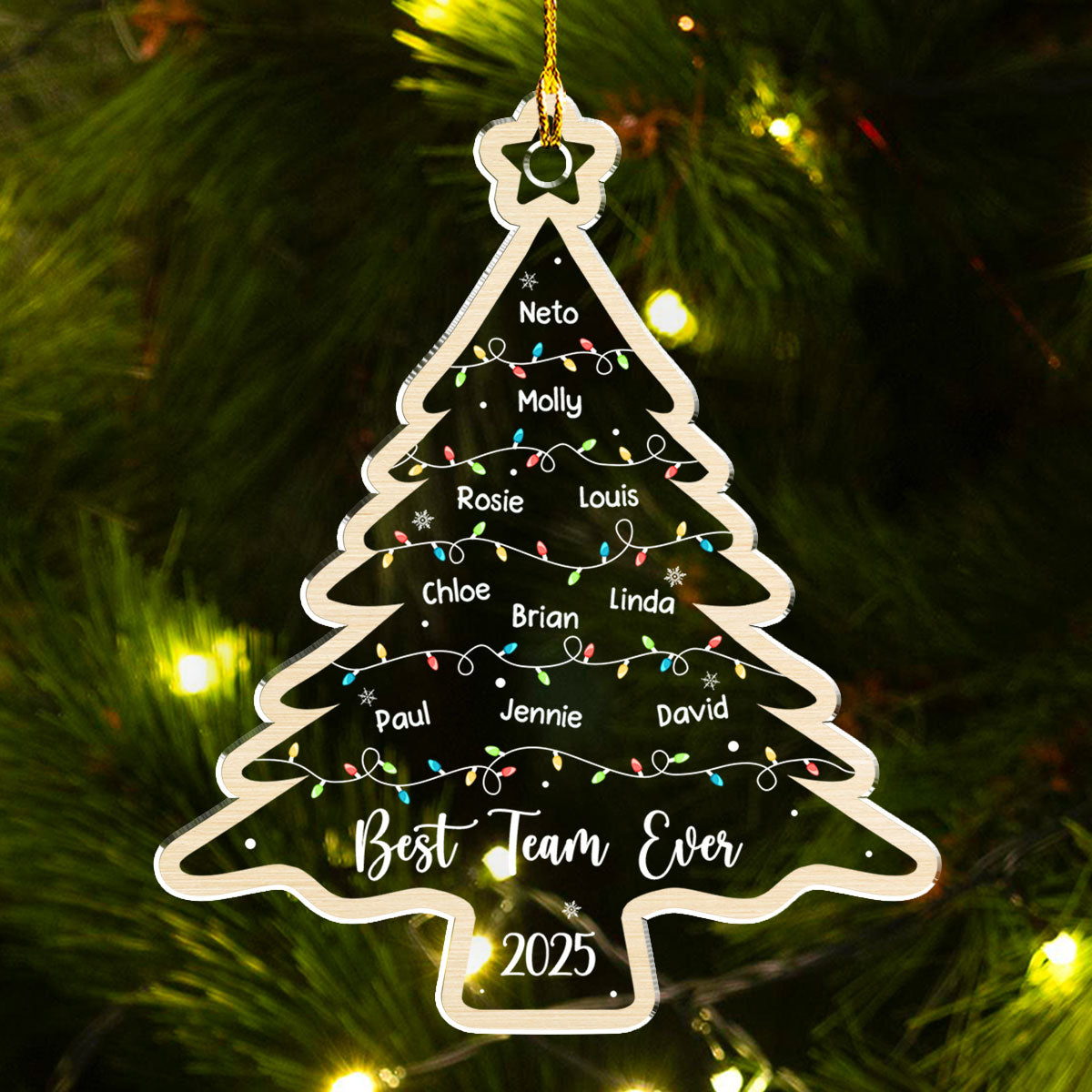 Custom Coworker Christmas Ornament, Team Appreciation Gift •  The Christmas Crew - Personalized Acrylic Ornament