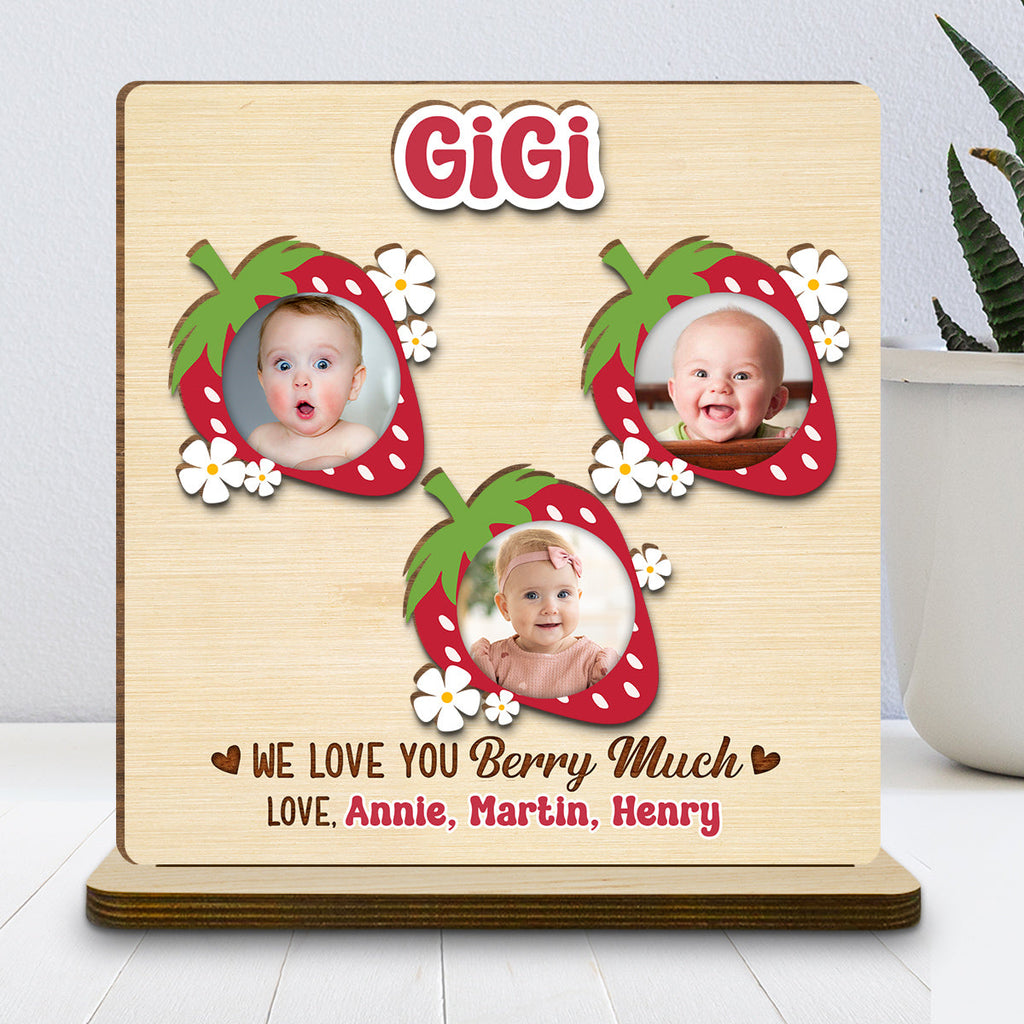 Custom Mother's Day Decor, Gift for Mom & Grandma • Berry Much - Personalized 2-Layer Wood Plaque With Flat Base