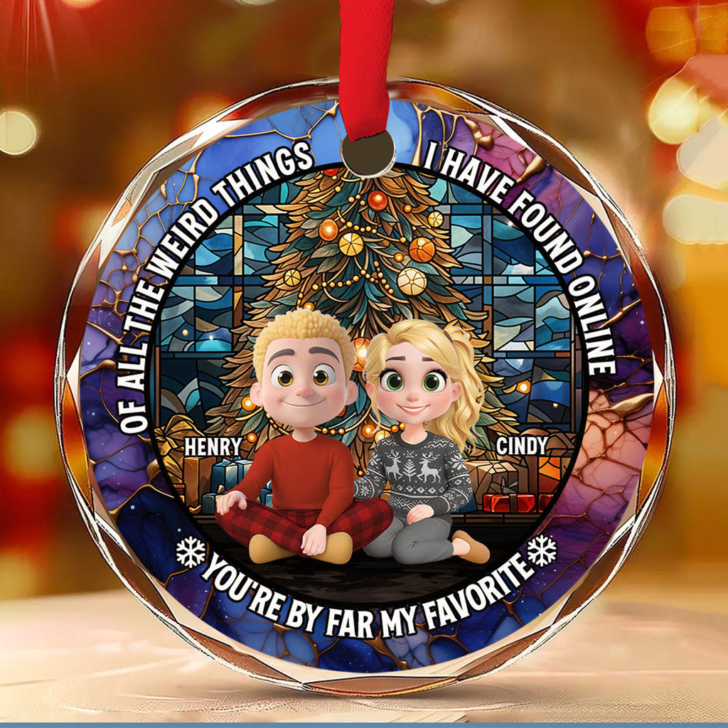 Custom Couple Christmas Ornament, Anniversary Gift •  I Have Found You Online - Personalized Glass Ornament